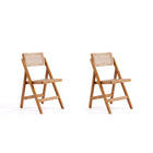 Manhattan Comfort - Lot de 2 chaises pliantes de salle à manger Pullman 46 cm style industriel chic - Nature-Moderne - Chaise de salle à manger pliante en rotin au style industriel chic, parfaite pour la salle à manger, lot de 2