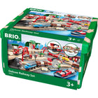 BRIO - Circuit de chemin de fer Deluxe-33052 Coffret de chemin de fer de luxe comprenant 87 pièces : 1 cargo, 4 chargements, 2 véhicules