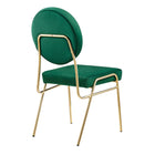 Modway - Craft Performance Velvet Fauteuils d’accompagnement à manger Ensemble de 2 - Vert Or-10