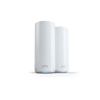Netgear - RBE772-100CNS Orbi 770 Series Full Home Tri-Band Mesh - Système Wi-Fi 7 - Paquet de 2-Performances Wi-Fi 7 de pointe, Wi-Fi dans toute la maison avec des vitesses Wi-Fi jusqu'à 11 Gbit/s et une couverture à 360° jusqu'à 5 500 pieds carrés, de la porte d'entrée à la cour arrière