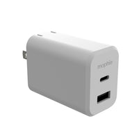 mophie - Double Adaptateur USB-A & USB-C PD 42W - Blanc-Vitesse de charge maximale de 30 W