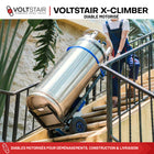 Voltstair - X-Climber Chariot Électrique Monte-Escaliers - Capacité 375 Lb-Léger à 72 lb avec cadre pliable pour un rangement compact et une portabilité aisée