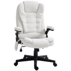 Vinsetto - Chaise de bureau de massage avec vibrations 6 points - blanc-6 points de massage par vibrations pour détendre votre corps
