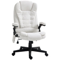 Vinsetto - Chaise de bureau de massage avec vibrations 6 points - blanc-6 points de massage par vibrations pour détendre votre corps