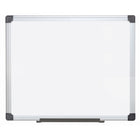 Staples - Tableau blanc double face effaçable à sec - 23 po x 35 po - Cadre en aluminium-Tableau blanc effaçable à sec; idéal pour les salles de classe, les bureaux et divers environnements professionnels