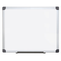 Staples - Tableau blanc double face effaçable à sec - 23 po x 35 po - Cadre en aluminium-Tableau blanc effaçable à sec; idéal pour les salles de classe, les bureaux et divers environnements professionnels