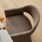 Modway - Talia 37 pouces Tissu rembourré Tabouret de comptoir - Moka-Larges accoudoirs angulaires