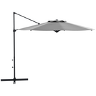 Outsunny - Parasol déporté avec rotation à 360° et manivelle - 10 pi - gris-Le auvent réglable librement offre l’angle d’ombre que vous souhaitez
