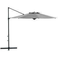 Outsunny - Parasol déporté avec rotation à 360° et manivelle - 10 pi - gris-Le auvent réglable librement offre l’angle d’ombre que vous souhaitez