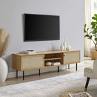 Modway - Cambria 70 po Meuble TV, Chêne-Tissage en rotin