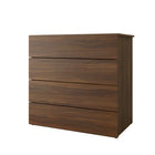 Nexera - Commode James 4 tiroirs, Noyer-4 tiroirs de rangement pratique pour vos vêtements et effets personnels