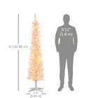 HOMCOM - Sapin de Noël artificiel de 6 pi avec lumières LED colourées - blanc-Les lumières LED consomment peu d'énergie et sont froides au toucher  