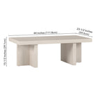 Hudson&Canal - Table basse rectangulaire Dimitra 44"L - Blanc aulne-9