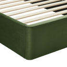 Modway - Solana Arqué Performance Velvet Lit de plateforme complet, Vert mousse-Capacité de poids : 800 lb.