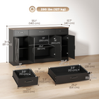 HOMCOM - Buffet de style ferme 55 po, meuble de rangement pour téléviseurs jusqu’à 60 po avec portes de grange - noir-Sert de bar à café ou de meuble TV pour des écrans jusqu'à 60 po 
