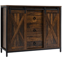 HOMCOM - Buffet industriel 39,25 po L - brun rustique-Le style industriel décore votre maison 