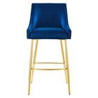 Modway - Discern Performance Velvet Tabouret de bar - Marine-Coussinets de pied non marqués