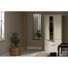 South Shore - Haven Armoire de rangement 2 portes - Chêne blanchi-Design contemporain: avec ses lignes épurées, ses poignées en métal élégantes et ses bordures, cette armoire affiche un style contemporain et polyvalent qui s’intègre dans une multitude de décors