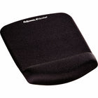 Fellowes - Tapis de souris/Repose-poignets Plush Touch - noir-Tapis de souris qui améliore la performance des souris, acceptant souris optiques/laser