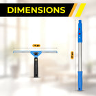 Gritt Commercial - Ensemble de nettoyage de vitres - Raclette pivotante de 14 po - Manche télescopique de 20 po - Lot de 3-Garantie de vitres sans traces