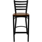 Flash Furniture – Tabouret de bar pour restaurant HERCULES en métal, dossier à traverses horizontales noires, assise en cerisier-Assemblage soudé