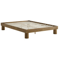 Modway - Runa Bois Lit de plateforme complet, Chêne français-Plate-lit pleine grandeur