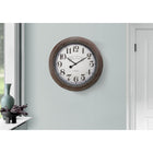 Monarch Specialties - Horloge - 20 po Rond - Horloge Murale - Brun Antique - Transitionnel-Il est doté d'un cadre en plastique durable, d'une surface en verre protectrice et d'un affichage numérique facile à lire