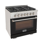 Kucht - 36 po Série KFX-X Cuisinière Pro Style au gaz naturel - Acier inoxydable/Noir-Garantie limitée du fabricant de 2 ans