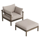 Modway - Eleni Deux pièces Terrasse extérieure Bois de teck Ensemble salon - Caillou-Fauteuil lounge