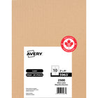 Avery - Étiquettes d'expédition laser 5963 permanentes avec TrueBlockâ„¢, 4 po x 2 po, blanc, paq./2500-Technologie TrueBlock pour réellement couvrir tout ce qu'il y a dessous