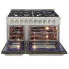 Kucht - 48 po Série KDF Cuisinière Pro Style à double combustible - Acier inoxydable/Vert olive-Prêt pour le propane liquide pour une compatibilité flexible avec les sources de carburant