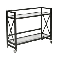 Hudson&Canal - Chariot-bar Holly 38" de largeur - Bronze noirci-Un design contemporain moderne pour votre cuisine, votre bureau, votre espace de divertissement et plus encore