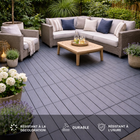 MotionGrey - Dalles de terrasse extérieures  à 4 lattes, emboîtables et imperméables, pour patio, balcon et jardin - Noir - ensemble de 20 pièces-7