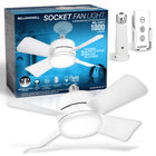 Bell+Howell - Lampe de ventilateur à douille de 15,7 po avec télécommande - Blanc-Super lumineux : jusqu'à 1 000 lumens de lumière LED