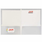 JAM Paper - Porte-documents brillant à 2 pochettes - argent - Paquet de 6-Couleur: Argent