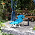 Outsunny chaise de bronzage avec ouverture pour le visage - chaise longue pliante à 5 niveaux - bleu-Conception trifold pour un transport facile ou un rangement peu encombrant