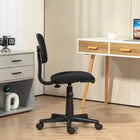 HOMCOM - Chaise de bureau pivotante sans accoudoirs à hauteur réglable avec roulettes - noir-Roues et siège pivotants assurent une mobilité facile