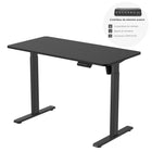 Ezywork - Bureau assis-debout électrique - 48" x 24" - Noir-Plage de réglage en hauteur : 28,75" - 47,6" (73cm - 121cm)