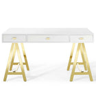 Modway - Jettison Bureau - Or Blanc-Surface lisse à haute brillance