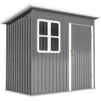 Outsunny - Abri de rangement extérieur 7 pi x 4 pi avec fenêtre-Des dimensions généreuses offrent un excellent espace de rangement pour les outils et équipements de jardin
