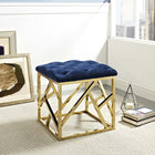 Modway - Intersperse Ottoman - Marine d’or-Sellerie en velours en polyester