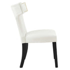 Modway - Curve Performance Velvet Chaises de salle à manger Ensemble de 2 - Blanc-Capsules de pied non marquées
