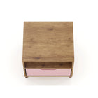 Manhattan Comfort - Table de nuit Rockefeller 20,08" style mid-century moderne à 1 tiroir - Nature et Rose Pink-Garantie limitée du fabricant de 30 jours