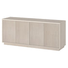 Hudson&Canal - Meuble TV Hanson pour téléviseurs jusqu'à 65 pouces - Blanc aulne-Le dessus a une capacité de poids de 75 lb, les étagères inférieures peuvent supporter 25 lb chacune