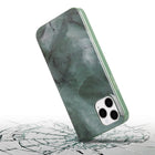 General Supply Goods + Co - Étui Protecteur pour iPhone 12/12 Pro Hybride - Vert Jade Marbré-Protection globale