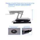 Rocelco - Rehausseur de bureau ajustable de luxe extra-large de 37" assis-debout - Gris-Oeillet: pour une gestion des câbles sans tracas, ou pour installer un support de moniteur pour 1 ou 2 moniteurs, tels que le Rocelco DM1 ou DM2