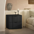 Manhattan Comfort - Table de nuit Clive 22" style mid-century moderne à 2 tiroirs - Noir et Or-Deux tiroirs spacieux offrent un rangement dissimulé pratique pour les essentiels de chevet