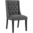 Modway - Baronet Bouton touffé Tissu Chaise à manger - Gris-Fauteuil d’appoint moderne élégant