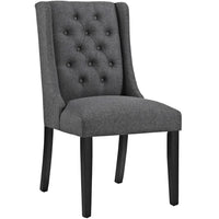 Modway - Baronet Bouton touffé Tissu Chaise à manger - Gris-Fauteuil d’appoint moderne élégant