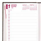 Brownline - 2026 Agenda quotidien Traditional avec Couverture rigide d'aspect lézard - 8 po x 5 po - Noir - Anglais-Coins détachables